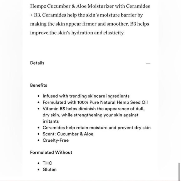 $5🌟 Hempz Cucumber & Aloe Herbal Body Moisturizer Ceramides + B3 - Picture 5 of 8